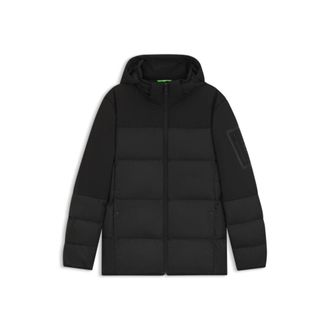BOSS Water-repellent down jacket with detachable hood and sleeves