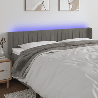 vidaXL Cabecero Con Led De Terciopelo Gris Claro 203x16x78/88 Cm Vidaxl