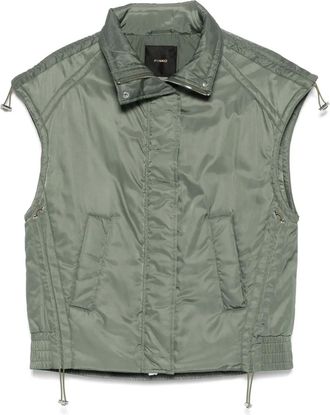 Pinko sleeveless zip-front gilet - women - Polyester/Polyester - M - Green
