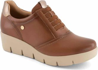 Andrea Womens Oxford Wedge Shoe In Brown