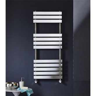 Clifton Vertical Bathroom Towel Radiator 1200mm (H) x 500mm (W) in Metallic Silver