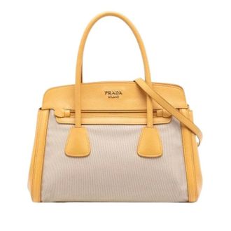 Prada Pre-owned Handbags, female, Beige, Size: ONE SIZE Pre-owned Satchel