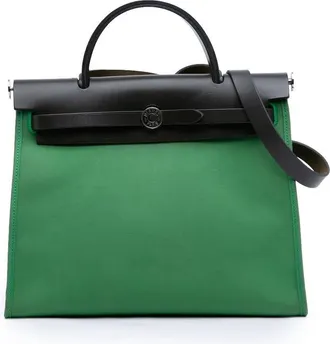 Herm&egrave;s Pre-owned Hermes Military Toile and Vache Hunter Herbag Zip 31 Ladies 4W8M87FJXN74SEEF