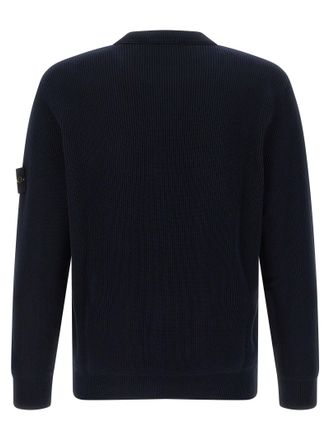 Stone Island Ribbed Cotton Crewneck Sweater - Blue