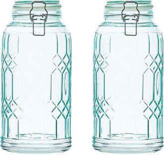 10 Strawberry Street Set Of 2 Large Bleeker Glass Canisters