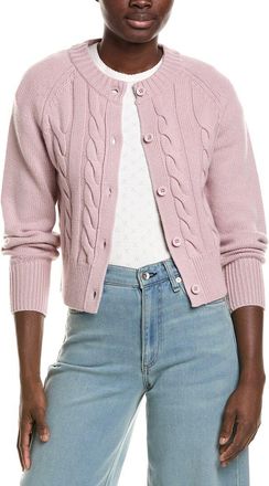 Neiman Marcus Crop Wool & Cashmere-Blend Cardigan