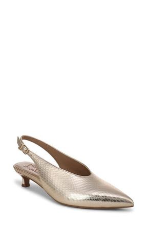 Naturalizer Nicolette Slingback Pointed Toe Kitten Heel Pump in Light Champagne at Nordstrom, Size 7.5