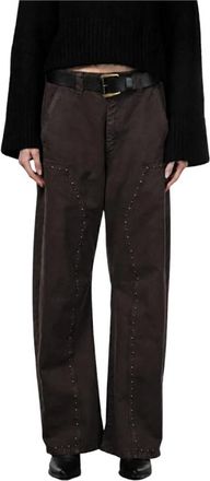 Mason's Silvye Chino Broek - Dames - Wijde Broeken - Bruin - S - Katoen - Broeken