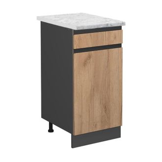 Vicco Mueble Bajo De Cocina R-line, Roble Dorado, 40 Cm Et M&aacute;rmol