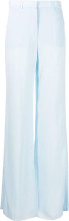 Sportmax straight-leg cut trousers - women - Viscose - 40 - Blue