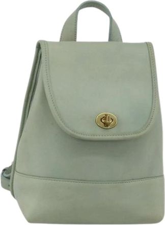 Coach Pre-owned Backpacks, female, Green, Size: ONE SIZE Pre-owned Leather Backpack