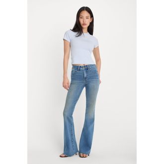 Good American Womens Soft Tech Good Legs Flare Jeans | Extra Stretch, Flat Tummy Tech, Gap-Proof Waistband | Indigo, Size 16 Plus | Good Amer