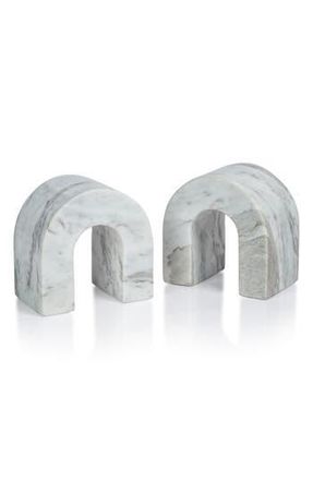 Zodax Martil Set of 2 Marble Bookends in White at Nordstrom Rack