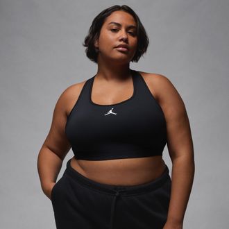 Nike Jordan Womens Jordan Sport Medium-Support Padded Jumpman Bra (Plus Size) in Black | FB6874-010