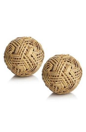 Zodax Set of 2 Rattan Decorative Balls in Natural at Nordstrom Rack