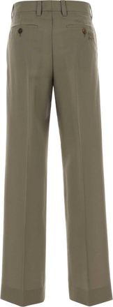 Miu Miu Womens Mohair Blend Trousers Beige Virgin Wool