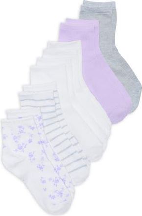 Elie Tahari 6-Pack Assorted Ankle Socks in Lupine/Lavender/White/Grey at Nordstrom Rack, Size 9/11