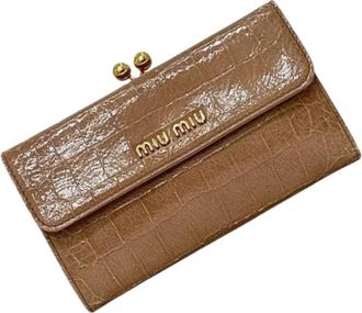 Miu Miu Pre-owned Bi-fold Portemonnee - Dames - Vintage Accessoires - Bruin - ONE Size - Leer - Vintage