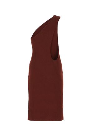 Bottega Veneta Womens One-Shoulder Sheath Dress Burgundy