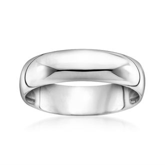 Ross-Simons Mens 6mm 14kt White Gold Wedding Ring