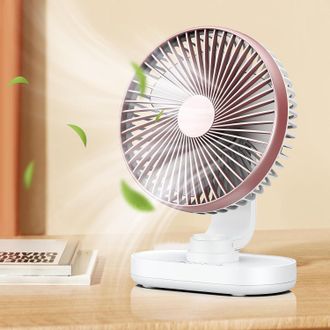 OEM Ventilador De Mesa Usb Port&aacute;til Con Bater&iacute;a De 5000 Mah, 4 Velocidades, Rotaci&oacute;n Ajustable, Ideal Para El Hogar, La Cama, La Oficina, Viajes Y Acampad