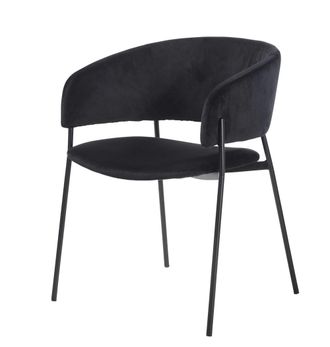 Maisons du monde Silla con reposabrazos de terciopelo negro