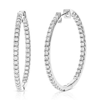 Vir Jewels 1 cttw Lab Grown Diamond Hoop Earrings in Sterling Silver With Hidden Post For Women