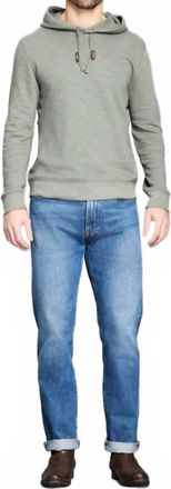 Billy Reid French Terry Hoodie Pullover In Washed Grey