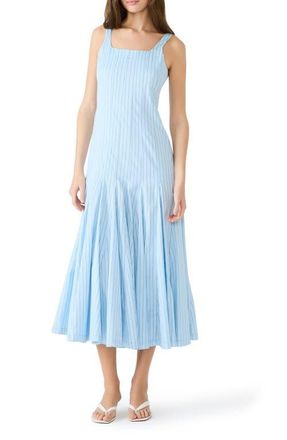 Steve Madden Adira Pinstripe Sundress in Hazy Blue at Nordstrom, Size 10