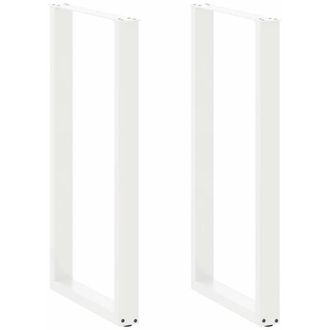 vidaXL Patas Para Mesa De Bar En Forma De U (2 Unidades), Color Blanco, 60 X 110-111 Cm, Acero Vidaxl