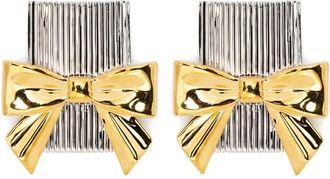 Shushu/Tong Bow-detail Textured Earrings