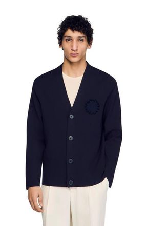 Sandro Flower crochet cardigan in Navy Blue at Nordstrom, Size Xx-Large