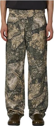 Roa Fomes Moth Print Double Knee Pant - Heren - Wijde Broeken - Veelkleurig - M - Katoen - Broeken