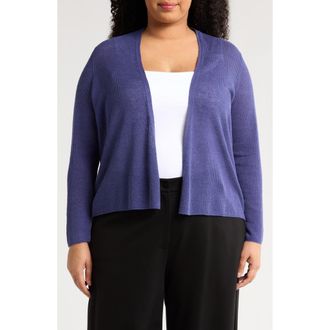Eileen Fisher Organic Linen & Cotton Cardigan in Bluette at Nordstrom Rack, Size 1X