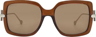 Ferragamo Salvatore Ferragamo Brown Square Ladies Sunglasses SF913S 210 55