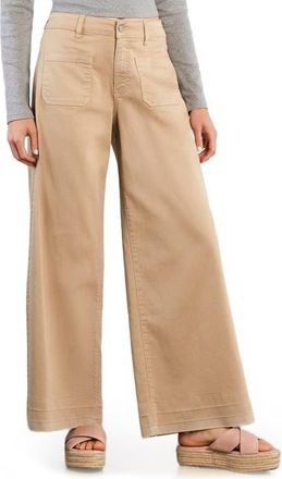 HINT OF BLU Lucy Patch Pocket Wide Leg Jeans in Brown Rice at Nordstrom, Size 27