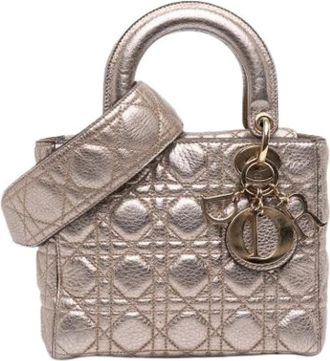 Dior Pre-owned Handbags, female, Gray, Size: ONE SIZE Pre-owned Leather dior-bags