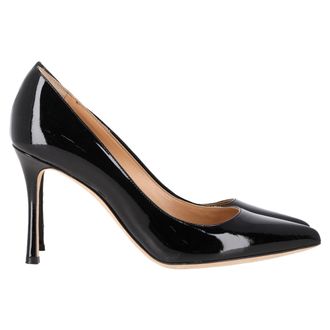 Sergio Rossi Sergio Rossi Nieuwe Secret Pumps in Zwart Gepatenteerd Kalfsleer