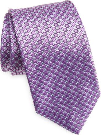 David Donahue Geometric Silk Tie in Berry at Nordstrom Rack