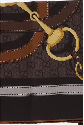 Gucci Silk Twill Foulard Scarf - Brown