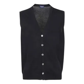 Drumohr Sleeveless Knitwear, male, Blue, Size: 3XL V-neck Vest