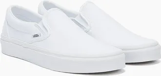 Vans Classic Slip on True White Canvas Trainers - Size: UK 4 / eu 36.5 / us 4.5