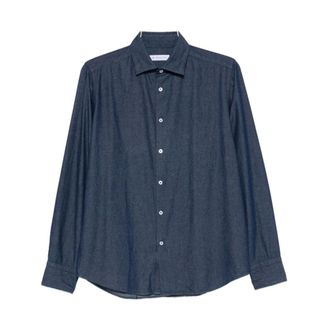 Manuel Ritz Washed Cotton Chambray overhemd - Heren - Overhemden - Blauw - Maat: L Katoen