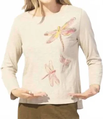 Habitat Peruvian Cotton Mosaic Dragonfly Boxy Tee In Khaki