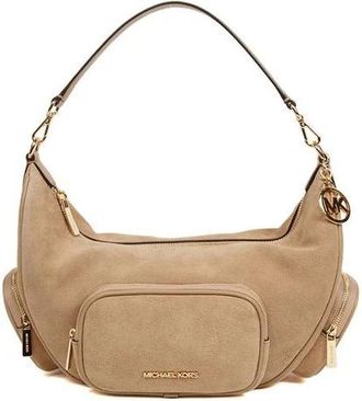 Michael Kors Merrit Medium Convertible Pocket Schoudertas - Dames - Schoudertassen - Beige - ONE Size - Leer - Tassen