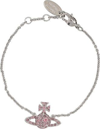 Vivienne Westwood Silver Cross Emblem Crystal Brass Bracelet