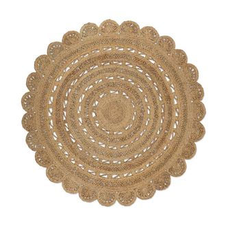Green Looop Alfombra redonda de yute trenzado 160 rd
