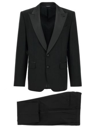 Dolce & Gabbana Black Virgin Wool Two-Piece Mens Suit