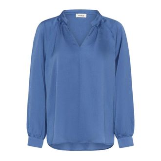 Soaked In Luxury Dames, Blouses & Shirts, Blauw, Maat: XS Katoen