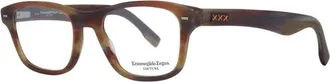 Ermenegildo Zegna Accessoires, Heren, Bruin, ONE Size, Bruine Rechthoekige Optische Monturen met Merkhoes